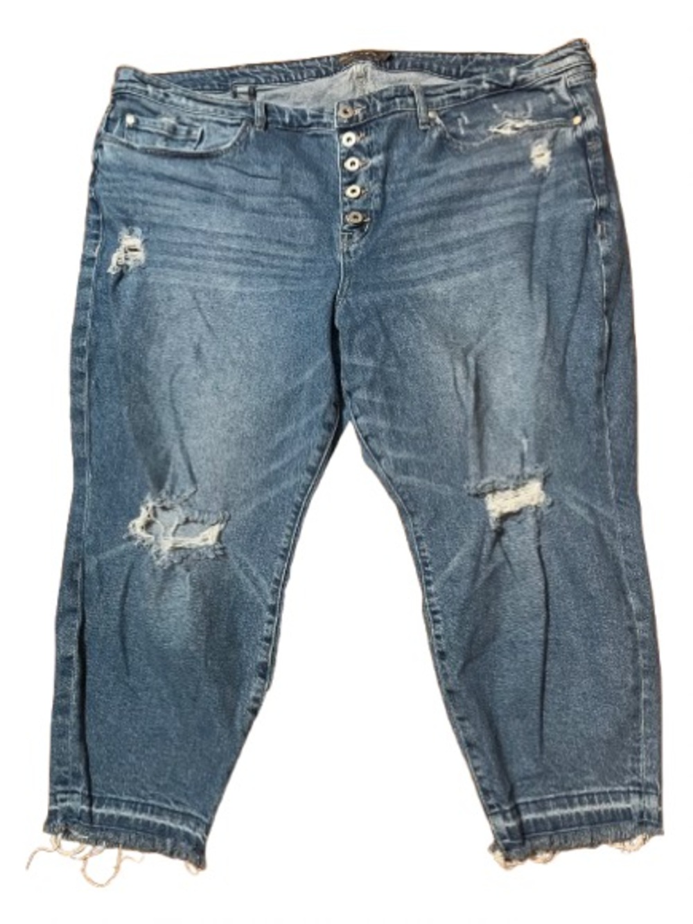 Torrid Blue Distressed Women's Button-Fly Jeans Size 24